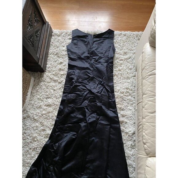 Vintage Dress Long Black Silk Full Length Sleeveless Small / Medium - Picture 10 of 10